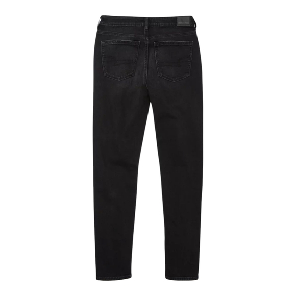 AMERICAN EAGLE Straight Mom‎ Jeans Black Ripped High Rise Tapered Women 2 Grunge - Picture 6 of 15